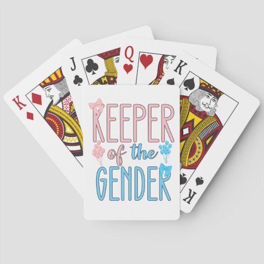Keeper of Gender Reveal Boy Girl Pink Blue Spielkarten (Rückseite)