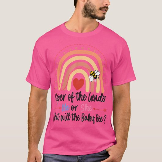 Keeper Of Gender Reveal What Will It Bee T-Shirt (Vorderseite)