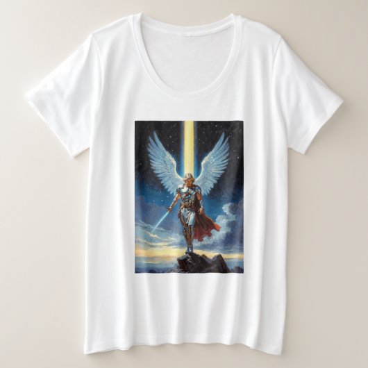 Keeper of the Celestial Gate Archangel Michael Große Größe T-Shirt (Design vorne)