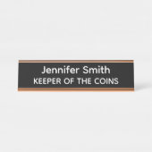 Keeper of the Coins Personalized Name Plate Schreibtischnamensplakette (Vorderseite )