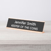 Keeper of the Coins Personalized Name Plate Schreibtischnamensplakette (Vorderseite )