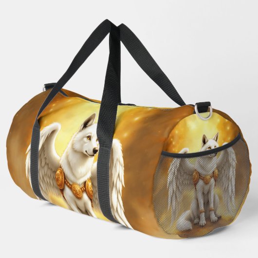 Keeper of the Dawn – The White Winged Wolf. Duffle Bag (Rechte Ecke)