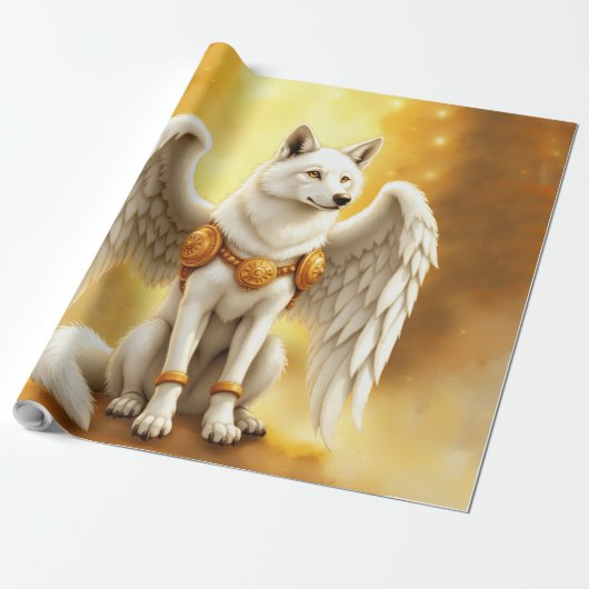 Keeper of the Dawn – The White Winged Wolf.  Geschenkpapier (Ungerollt)