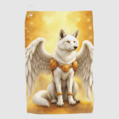 Keeper of the Dawn – The White Winged Wolf.  Golfhandtuch (Vorderseite)