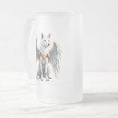 Keeper of the Dawn – The White Winged Wolf. Mattglas Bierglas (Vorderseite Links)