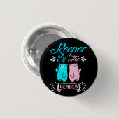 Keeper of the Gender Pink and Blue Teddy Bear Button (Vorne & Hinten)