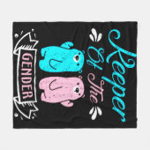 Keeper of the Gender Pink and Blue Teddy Bear Fleecedecke (Vorderseite (Horizontal))