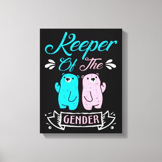 Keeper of the Gender Pink and Blue Teddy Bear Leinwanddruck (Vorderseite)