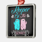 Keeper of the Gender Pink and Blue Teddy Bear Ornament Aus Metall (Links)