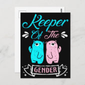 Keeper of the Gender Pink and Blue Teddy Bear Postkarte (Vorne/Hinten)