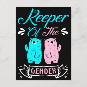 Keeper of the Gender Pink and Blue Teddy Bear Postkarte