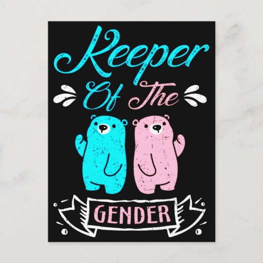 Keeper of the Gender Pink and Blue Teddy Bear Postkarte (Vorderseite)