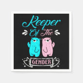 Keeper of the Gender Pink and Blue Teddy Bear Serviette (Vorderseite)