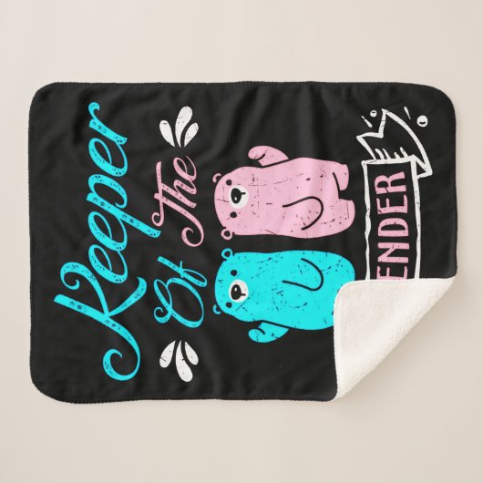 Keeper of the Gender Pink and Blue Teddy Bear Sherpadecke (Vorderseite (Horizontal))