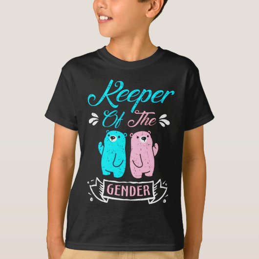 Keeper of the Gender Pink and Blue Teddy Bear T-Shirt (Vorderseite)