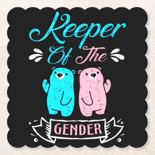 Keeper of the Gender Pink and Blue Teddy Bear Untersetzer (Vorderseite)