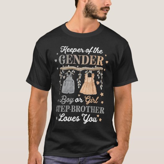 Keeper of the Gender Reveal Baby Announcement Step T-Shirt (Vorderseite)
