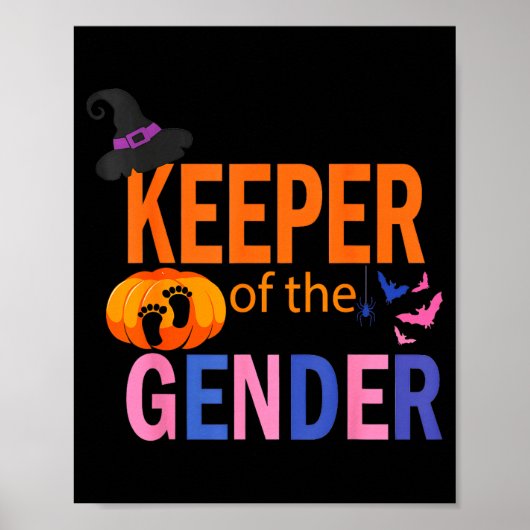 Keeper Of The Gender Reveal Baby Halloween Pregnan Poster (Vorne)