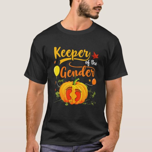 Keeper of the Gender Reveal Baby Halloween Thanksg T-Shirt (Vorderseite)