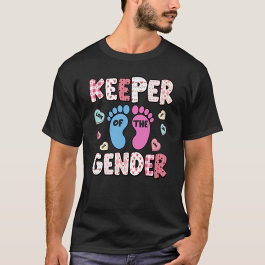 Keeper Of The Gender Reveal Baby Pregnancy Valenti T-Shirt (Vorderseite)