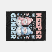 Keeper of the Gender Reveal Baby Shower Snowman Ch Fleecedecke (Vorderseite (Horizontal))