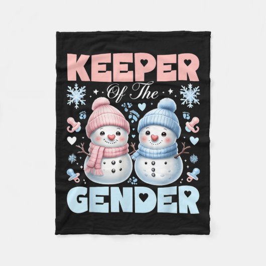 Keeper of the Gender Reveal Baby Shower Snowman Ch Fleecedecke (Vorderseite)