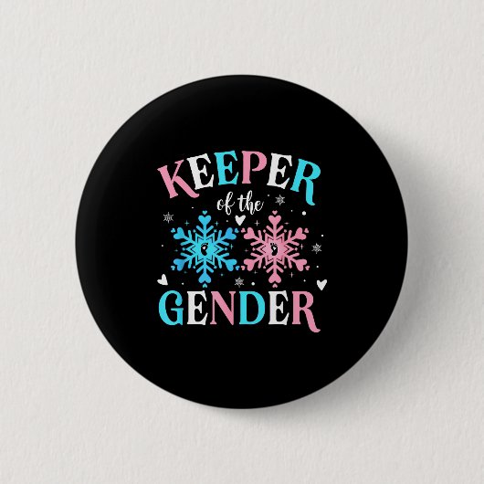 Keeper Of The Gender Reveal Baby Snowflake Nk Or B Button (Vorderseite)