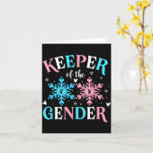 Keeper Of The Gender Reveal Baby Snowflake Nk Or B Karte (Gelbe Blume)