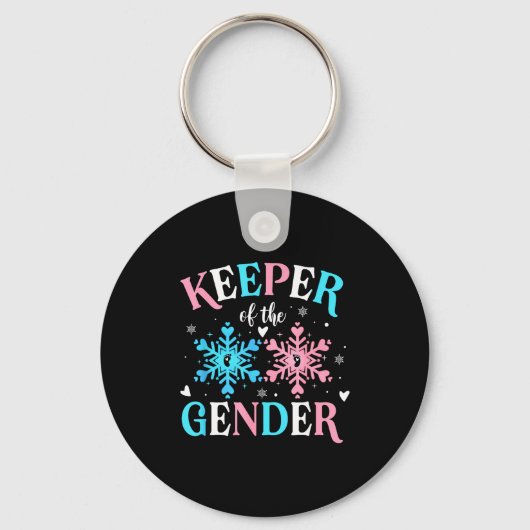 Keeper Of The Gender Reveal Baby Snowflake Nk Or B Schlüsselanhänger (Vorderseite)