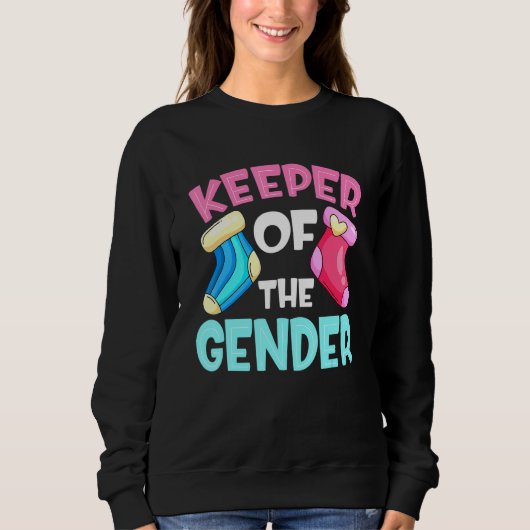 Keeper Of The Gender Reveal Baby Sock  Pink Blue Sweatshirt (Vorderseite)