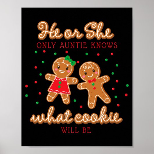 Keeper Of The Gender Reveal Gingerbread Auntie Poster (Vorne)