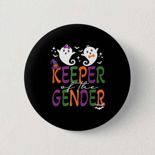 Keeper Of The Gender Reveal Halloween Pregnancy An Button (Vorderseite)