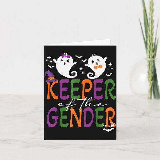 Keeper Of The Gender Reveal Halloween Pregnancy An Karte (Vorderseite)