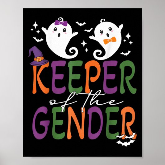 Keeper Of The Gender Reveal Halloween Pregnancy An Poster (Vorne)