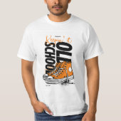 Keepin’ It Old School T-Shirt – Retro Orange Sneak (Vorderseite)