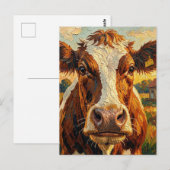 Keeping in Touch | Cow Themed  Postkarte (Vorne/Hinten)