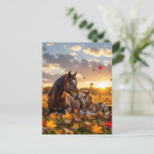 Keeping in Touch | Horse Themed Postkarte (Stehend Vorderseite)