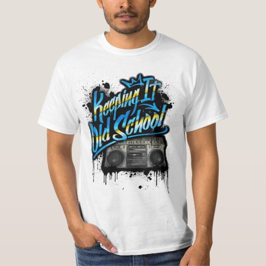 Keeping It Old School - Old School Boombox 80s  T-Shirt (Vorderseite)