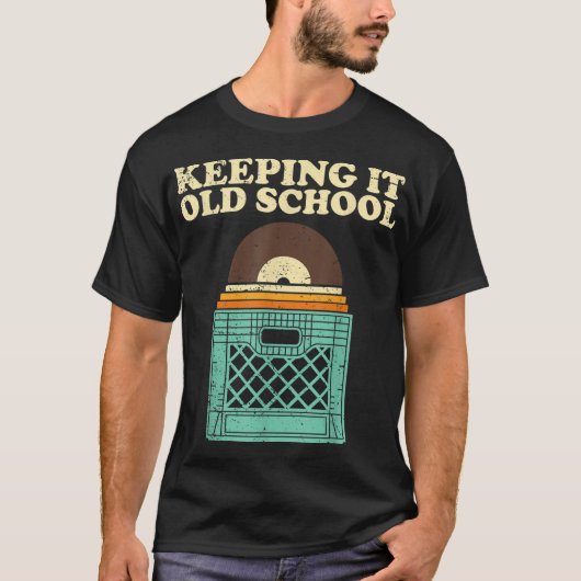 Keeping It Old School Vinyl Crate Tee (Vorderseite)