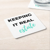 Keeping It Real Estate 2 Rechteckiger Pappuntersetzer (angewinkelt)