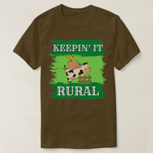 Keepin'it Rural, Schweine, Kühe Hühner, Bauern mar T-Shirt (Design vorne)