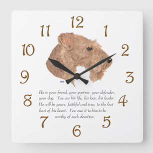 Keepsake, Male Dog Quadratische Wanduhr