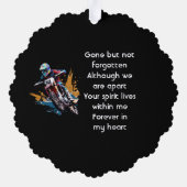 Keepsake Memorial Motocross Motorcycle Racing Ornament Karte (Rückseite)