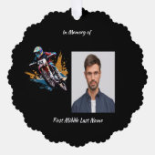 Keepsake Memorial Motocross Motorcycle Racing Ornament Karte (Vorderseite)