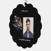 Keepsake Memorial Motocross Motorcycle Racing Ornament Karte (Links)