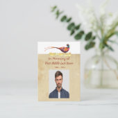Keepsake Memorial Photo Invite Pheasant Bird Art Visitenkarte (Stehend Vorderseite)