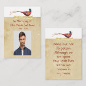 Keepsake Memorial Photo Invite Pheasant Bird Art Visitenkarte (Vorne/Hinten)