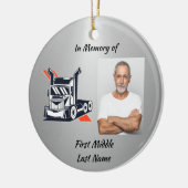 Keepsake  Memorial Semi-Truck Tractor-trailer  Keramik Ornament (Links)