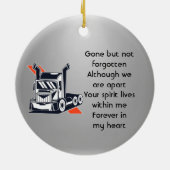 Keepsake Memorial Semi-Truck Tractor-trailer Keramik Ornament (Hinten)