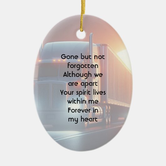 Keepsake Memorial Semi-Truck Tractor-trailer Keramik Ornament (Vorne)